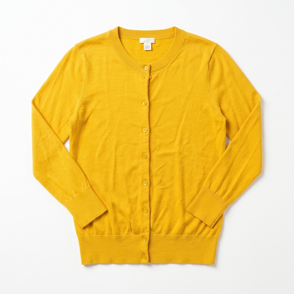 J.Crew S Womens Mustard Yellow Clare Cardigan Button Front Crewneck Preppy Cozy